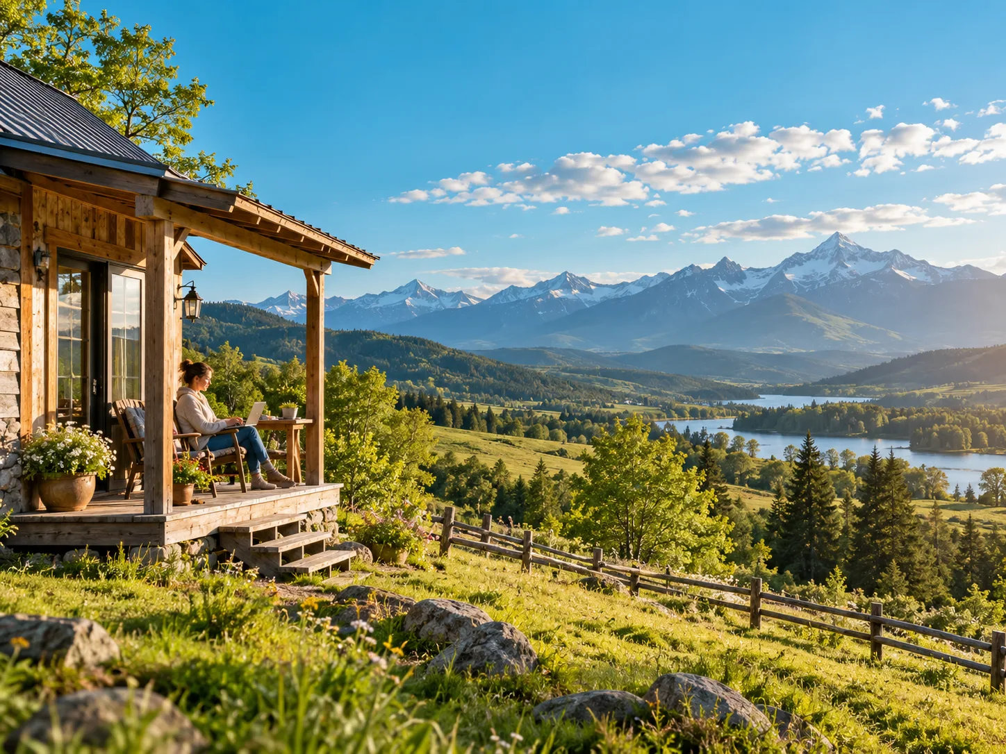 Rural home with a sweeping mountain view